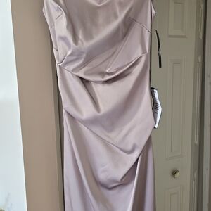 Betsy & Adam Asymmetrical Lavender Dress